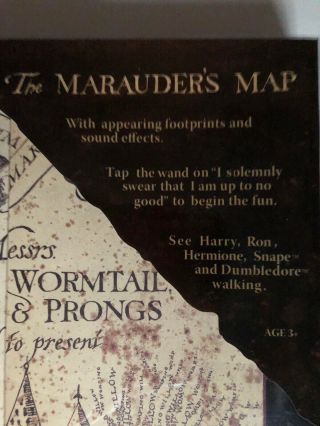 THE MARAUDERS MAP HARRY POTTER INTERACTIVE WITH WAND UNIVERSAL WIZARDING WORLD 3