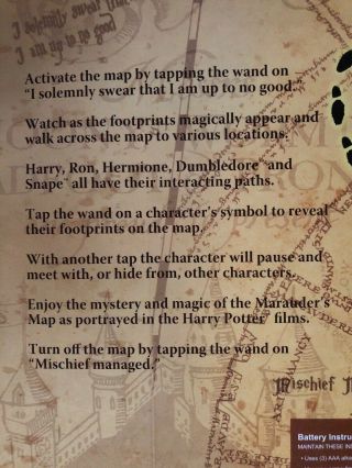 THE MARAUDERS MAP HARRY POTTER INTERACTIVE WITH WAND UNIVERSAL WIZARDING WORLD 5