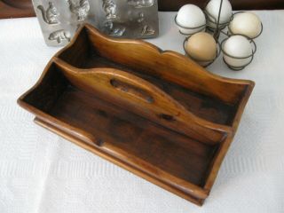 Vintage Pine Cutlery Tray 1960s Country Farmhouse Cottage Collectible