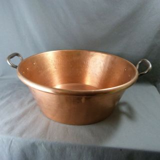 Large Vintage 12 L Capacity,  Heavy 3.  6 Kg French Copper Jam Confiture Pot Pan
