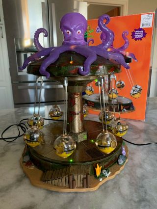 Lemax Spooky Town Halloween Octo - Swing 14379 Animated Lights & Sound W/box Rare