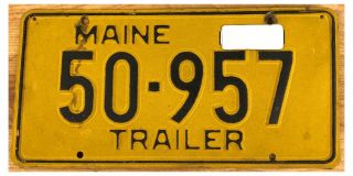 Maine 1959 Trailer License Plate 50 - 957