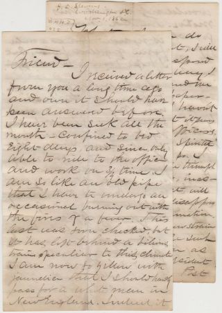 Nov.  1862 Civil War Letter - Emancipation Proclamation - Lincoln Content