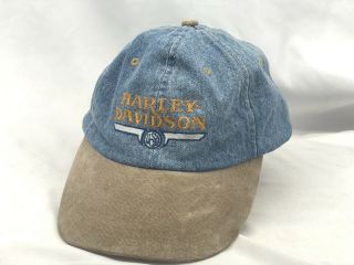 Vintage Harley Davidson Usa Denim Hat Official Licenced Product
