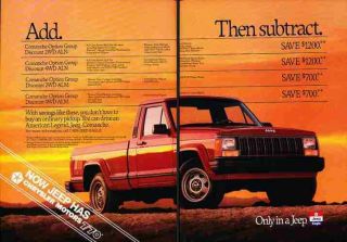 1989 Jeep Comanche Truck 2 - Page Advertisement Print Art Car Ad J562