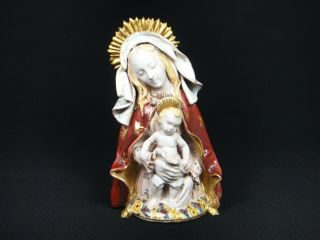 Rare Prof Eugenio Pattarino Terracotta Madonna Religious Statue Figurine Italy