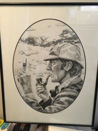 Sherlock Holmes Pipe Print Limited Edition Signed Tinder Box