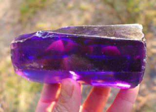 1125g Rough Purple Zircon Crystal Column 2
