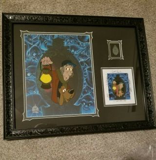 Disney Haunted Mansion Anni.  50th Le350 Handpainted Cell Framed W/pin Le300 Set