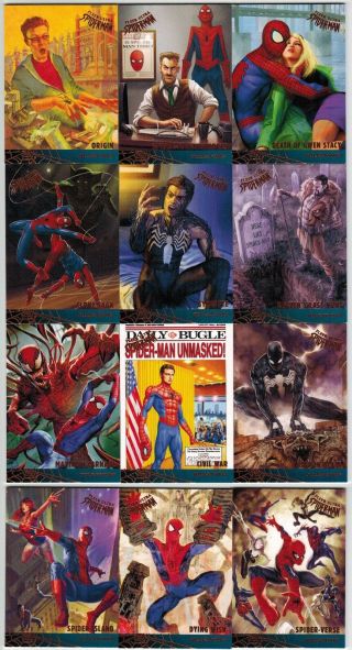 2017 Fleer Ultra Spider Man Marvel Milestones Complete 12 Card Insert Chase Set