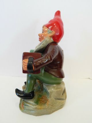VTG 1950s Heissner Garden Gnome Terracotta Germany Playing Accordion 5
