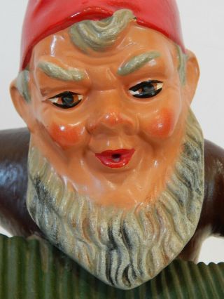 VTG 1950s Heissner Garden Gnome Terracotta Germany Playing Accordion 7