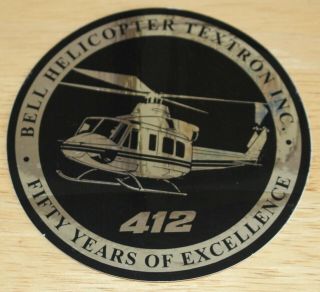 Old Bell Helicopters 50th Anniversary Bell 412 Helicopter Silver Sticker