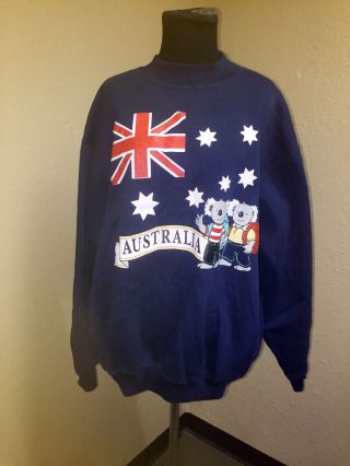 Australia Souvenir Sweat Shirt - Navy With Koala And Australian Flag - C092