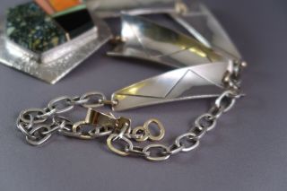 Duane Maktima Hopi/Laguna Jewelry Sterling Silver/14k Gold/Multi - Stone Necklace 10