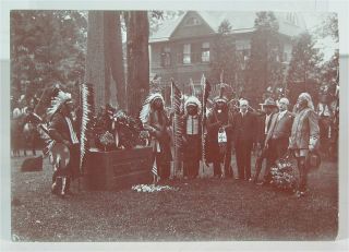 1907 Buffalo Bills Wild West Indian Cast Photo Of Cody & Sioux At Uncus Memorial