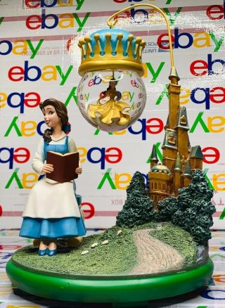 Disney Beauty And The Beast Belle Hanging Snow Globe Ornament Rare Euc