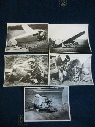 Percival P.  44 Proctor G - Aiza Ae122 Crash At Hurn Airport 1958 Five Photographs