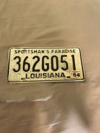Louisiana Sportsmans Paradise License Plate 1988