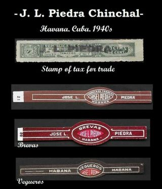 Cigar Bands Chinchales J.  L Piedra Special Havana Cuba Tobacciana