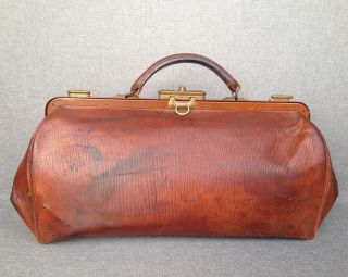 Big Antique French Doctor Bag Mid - 1900 