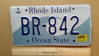 License Plate,  Rhode Island Wave,  Br - 842,  Passenger,  Anchor,  Wave