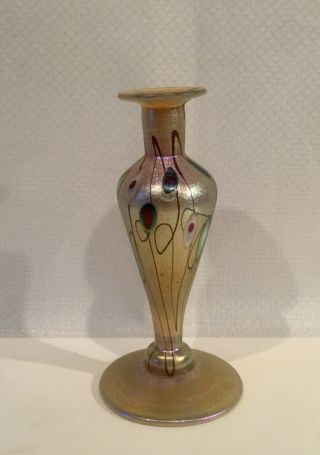 Hand Blown Iridesent Ny Studios Art Glass Perfume Signed: Lc Tiffany Favrile