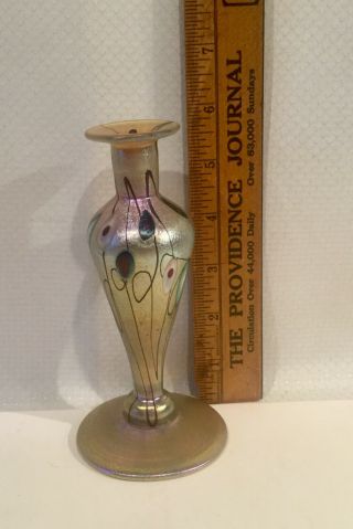 Hand Blown Iridesent NY Studios Art Glass Perfume Signed: LC Tiffany Favrile 2