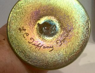 Hand Blown Iridesent NY Studios Art Glass Perfume Signed: LC Tiffany Favrile 6