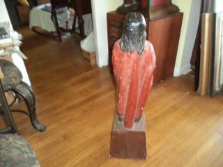 EARLY CIGAR STORE INDIAN w/ CAST IRON BASE 4