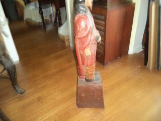 EARLY CIGAR STORE INDIAN w/ CAST IRON BASE 5