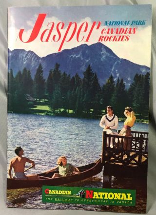 1948 Jasper Park Lodge Rockies Canadian National Railway Vintage Travel Brochure
