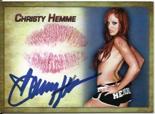 Christy Hemme 2017 Expo Benchwarmer Signature Autograph Kiss Lips 2 Hot
