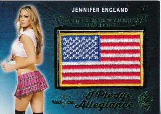 Jennifer England 2018 Benchwarmer A Pledge Allegiance Flag Patch Green Sp 1/3