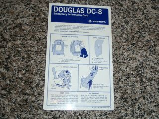 Old Eastern Airlines Douglas Dc - 8 Safety Card / Emergency Instructions