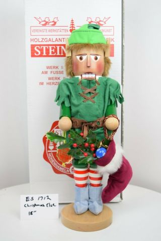 Steinbach Nutcracker Christmas Elf 18 Inches Carved Wood Green Red White