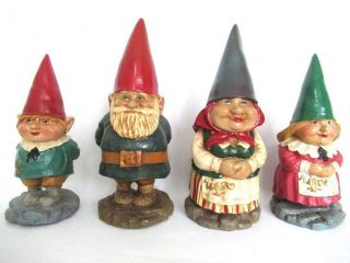 Gnome Familie,  Rien Poortvliet Set Of 4,  David The Gnome.