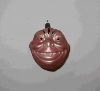 Vintage Glass Christmas Tree Ornament 2 1/2 " Freaky Scary Toothless ? Usps