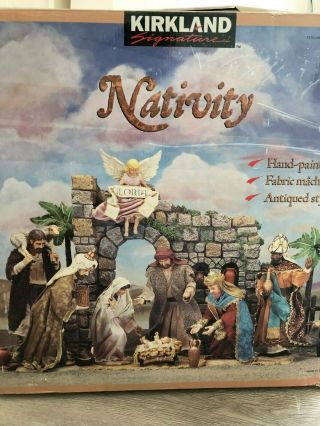 Rare Kirkland Signature Nativity Set 22 - Piece Tissue Mache Set Creche De Noel
