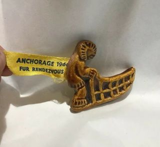 1966 Fur Rendezvous Souvenir Anchorage Alaska Pin