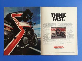 Vintage 1984 Honda V65 Sabre Motorcycle - Two Page Color Ad