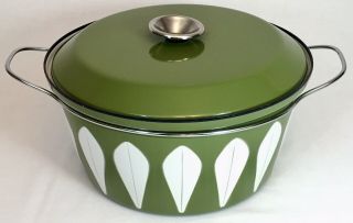 CathrineHolm Dutch Oven Pot Lid MCM VTG Lotus Avocado Green Norway Chef 1960’s 2