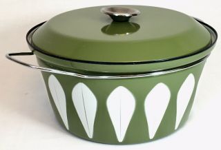 CathrineHolm Dutch Oven Pot Lid MCM VTG Lotus Avocado Green Norway Chef 1960’s 3