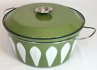CathrineHolm Dutch Oven Pot Lid MCM VTG Lotus Avocado Green Norway Chef 1960’s 4