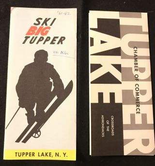 Ski Big Tupper 1961 - 62 First Year Ski Brochure Trail Map York With Insert