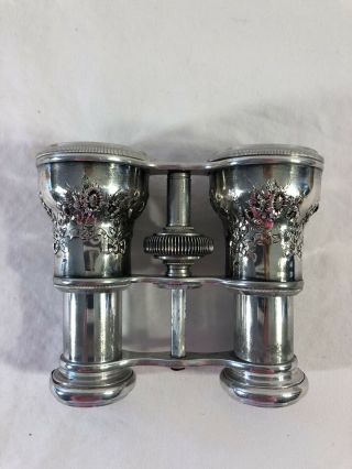 Antique Opera Binoculars Silver Light Weight