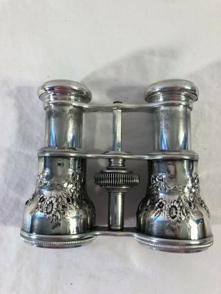 Antique Opera Binoculars Silver Light Weight 6
