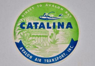 Vintage Avalon Air Transport Luggage Label