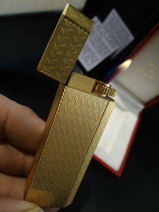 Cartier Lighter - Five - Sided - Gold Plated - Cased - Briquet - Feuerzeug
