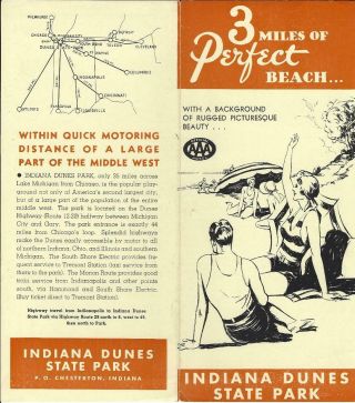 Indiana Dunes State Park Chesterton In Vintage Travel Brochure B&w Photos Map